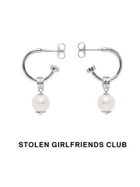 STOLEN GIRLFRIENDS CLUB | Purity Sleeper Earrings – Silver & Freshwater Pearl
